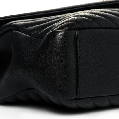 Saint Laurent Sheepskin Matelasse Chevron Monogram Large College Satchel Black 8 of 13