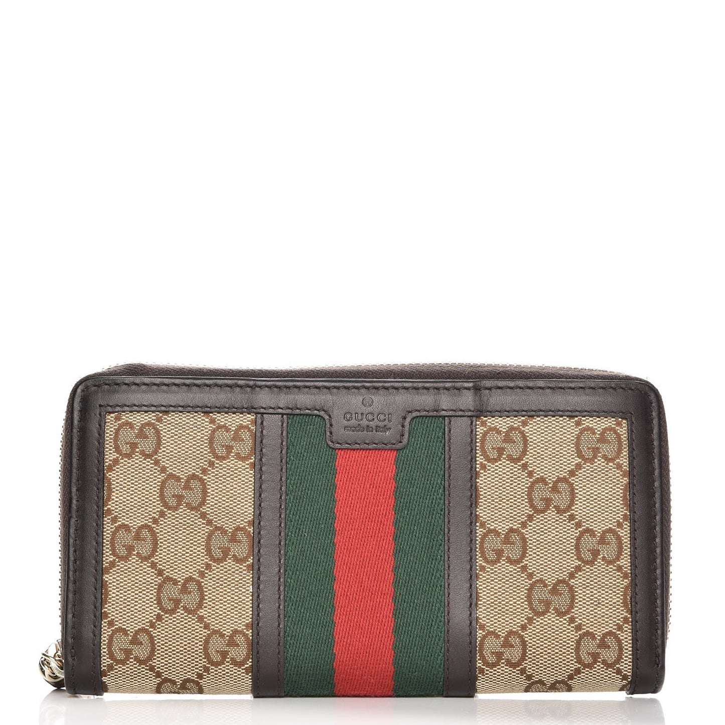 Monogram Web Rania Zip Around Wallet Dark Brown