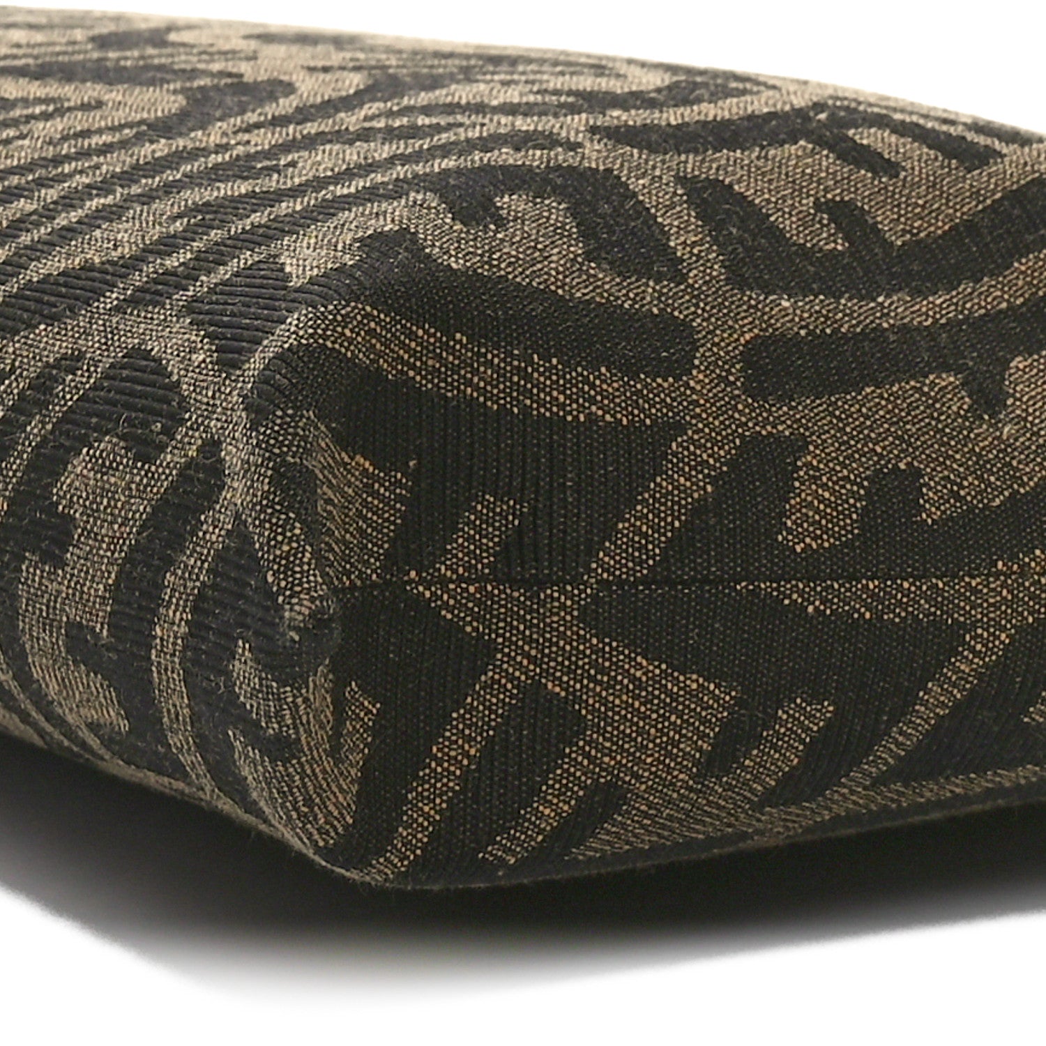 Fendi X SARAH COLEMAN Fabric Jacquard FF Vertigo Pochette Tobacco Moro Black 10 of 10