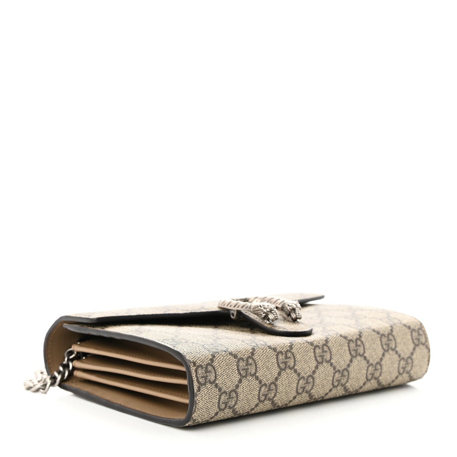 Gucci Calfskin GG Matelasse Chain Wallet Beige Taupe 4 of 11