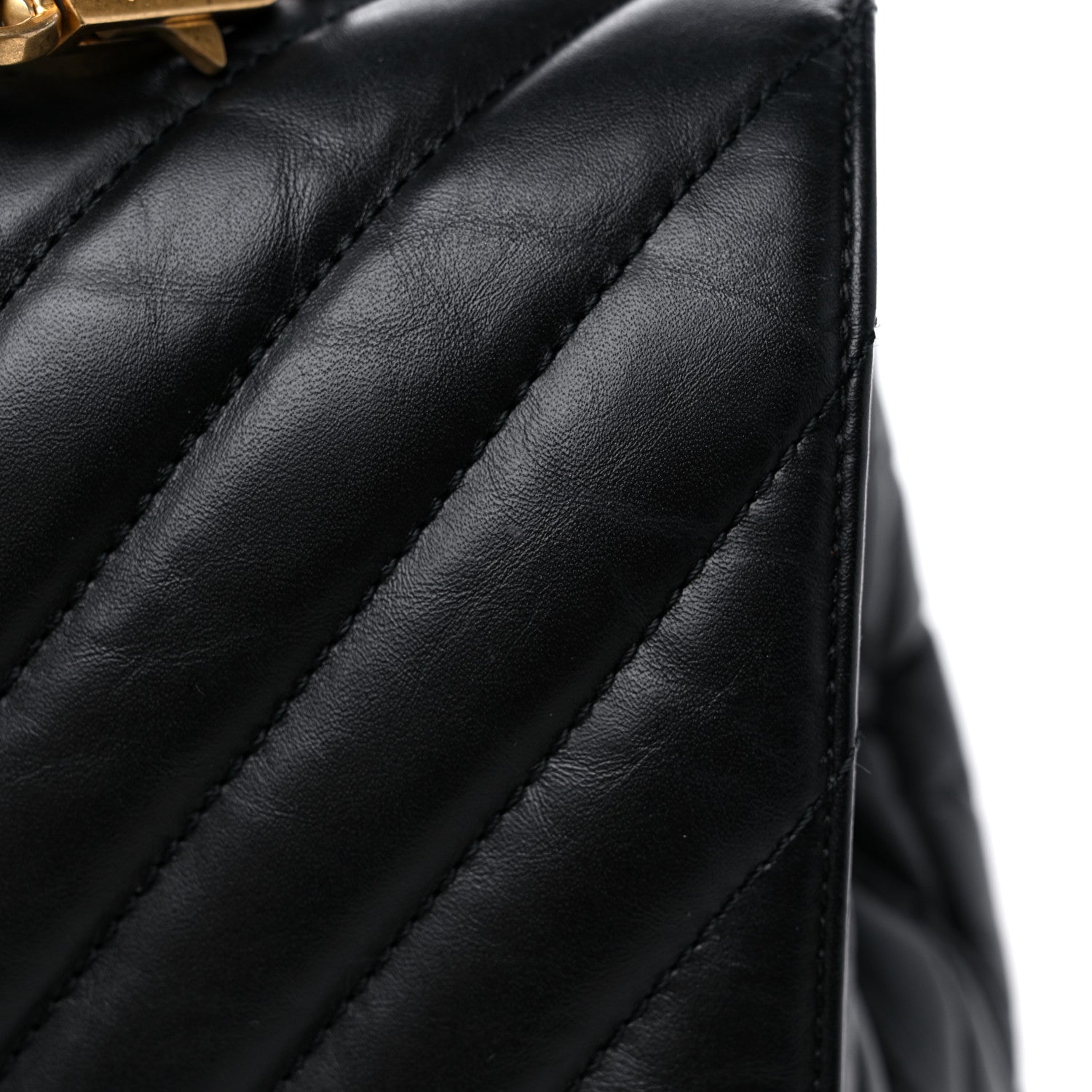 Chanel Calfskin Chevron Quilted Medium Coco Handle Flap Black 13 of 13