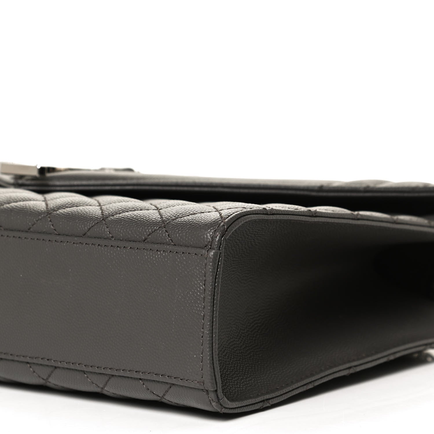Saint Laurent Grain De Poudre Textured Mixed Matelasse Large Triquilt Monogram Satchel Earth 10 of 11