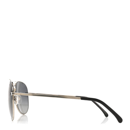 Chanel Metal Aviator CC Sunglasses 4189-T-Q Black 3 of 7