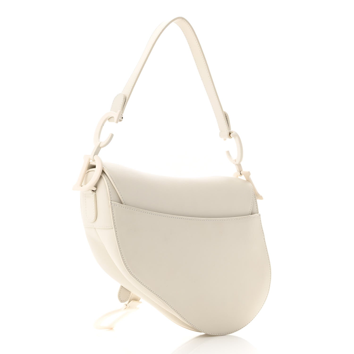 Christian Dior Ultra Matte Calfskin Saddle Bag Off White 3 of 10