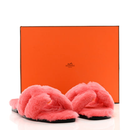 Hermes Woolskin Oran Sandals 39 Rose Du Desert 8 of 8