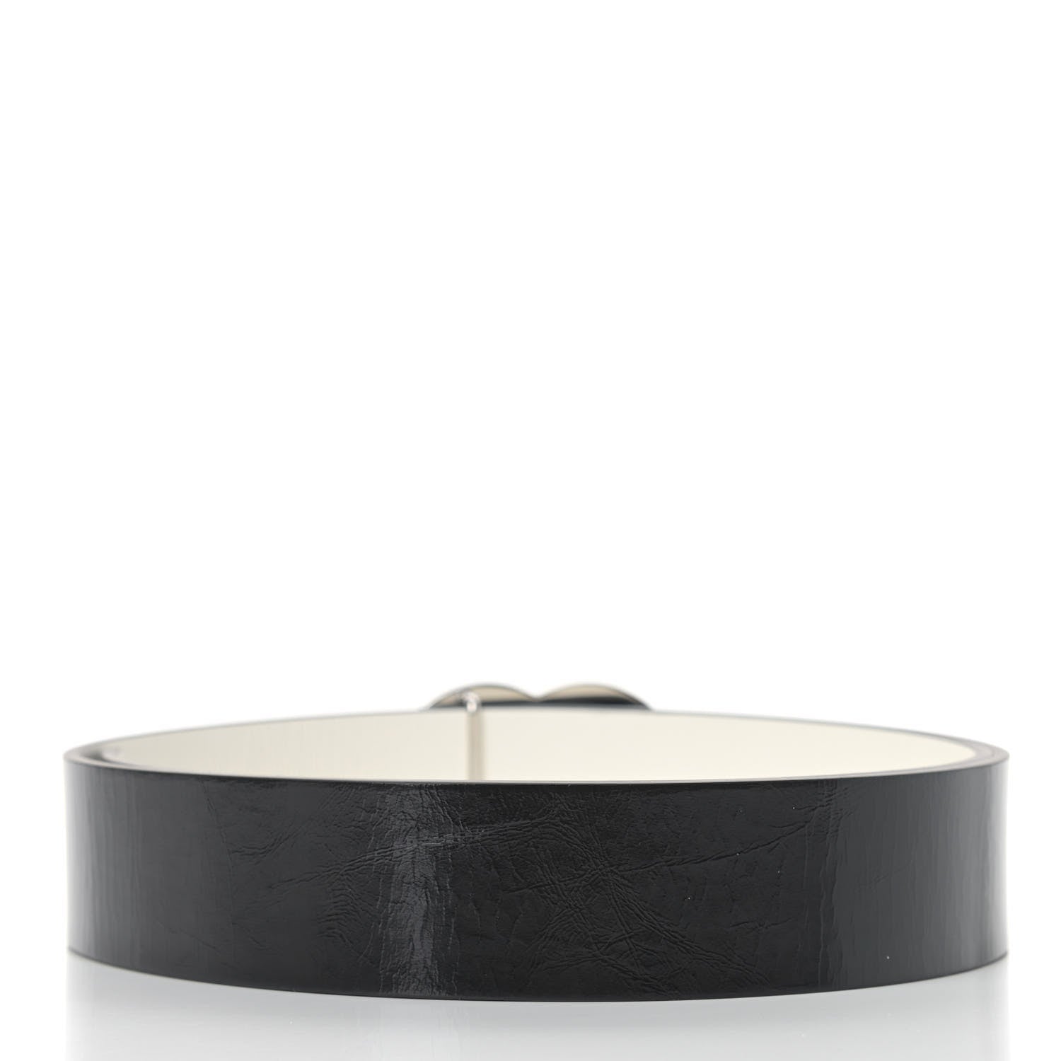 Chanel Patent Calfskin CC Reversible Belt 85 Black White 4 of 7