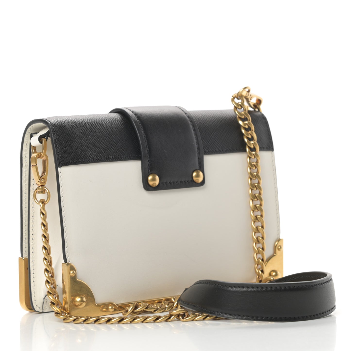 City Calf Saffiano Cahier Bag Talco Black