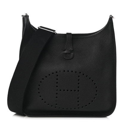 Hermes Taurillon Clemence Evelyne III PM Black 1 of 9
