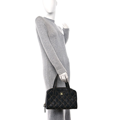 Chanel Calfskin Contrast Stitch Surpique Bowler Black 2 of 12