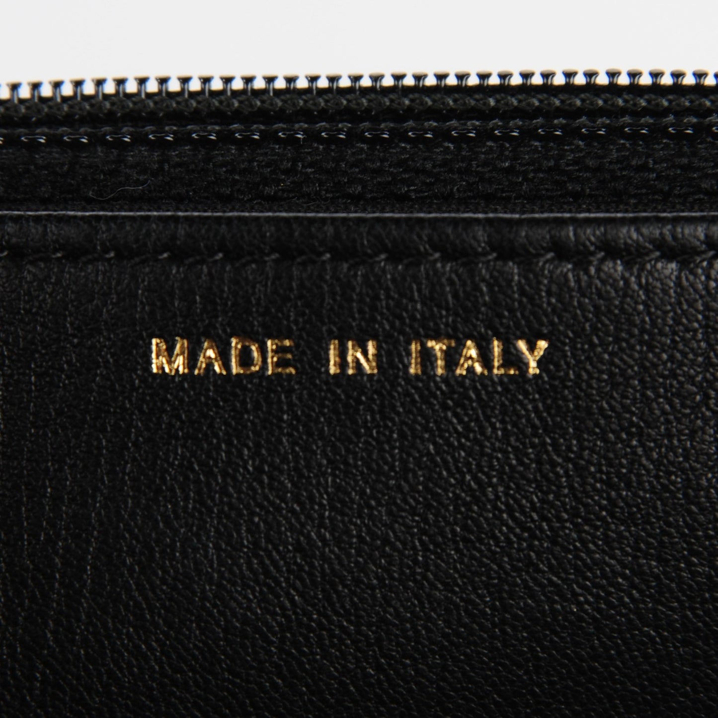 Goatskin Quilted CC Eyelet Wallet On Chain Black