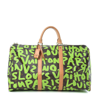 Louis Vuitton Monogram Graffiti Keepall 50 Green 1 of 14
