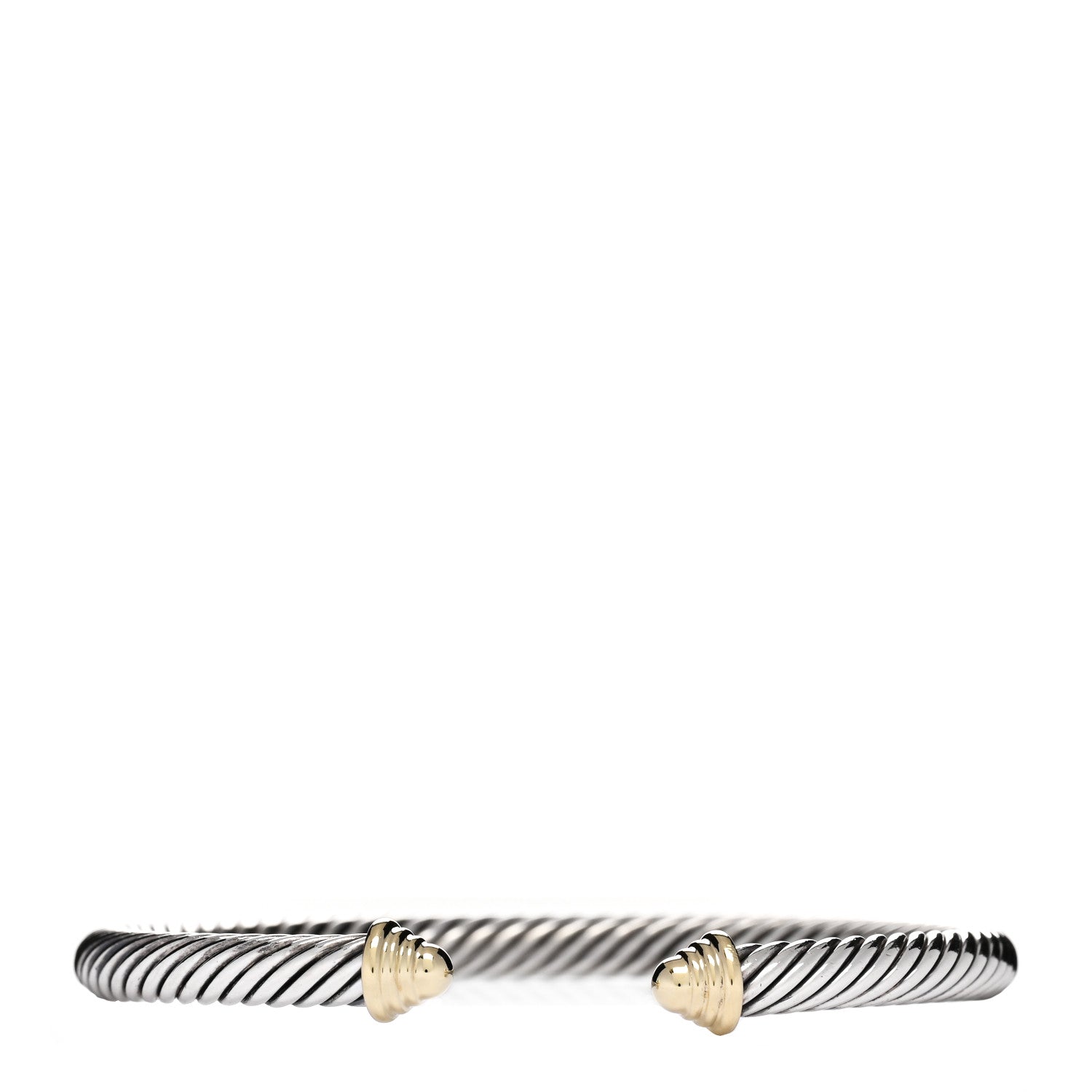 David Yurman Sterling Silver 14K Yellow Gold 5mm Cable Classics Bracelet 1 of 3