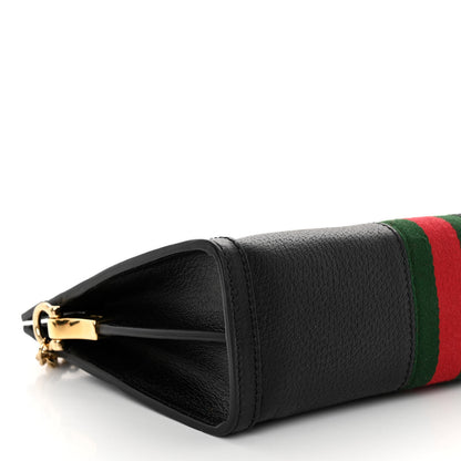 Gucci Calfskin GG Web Small Ophidia Chain Shoulder Bag Black 10 of 11