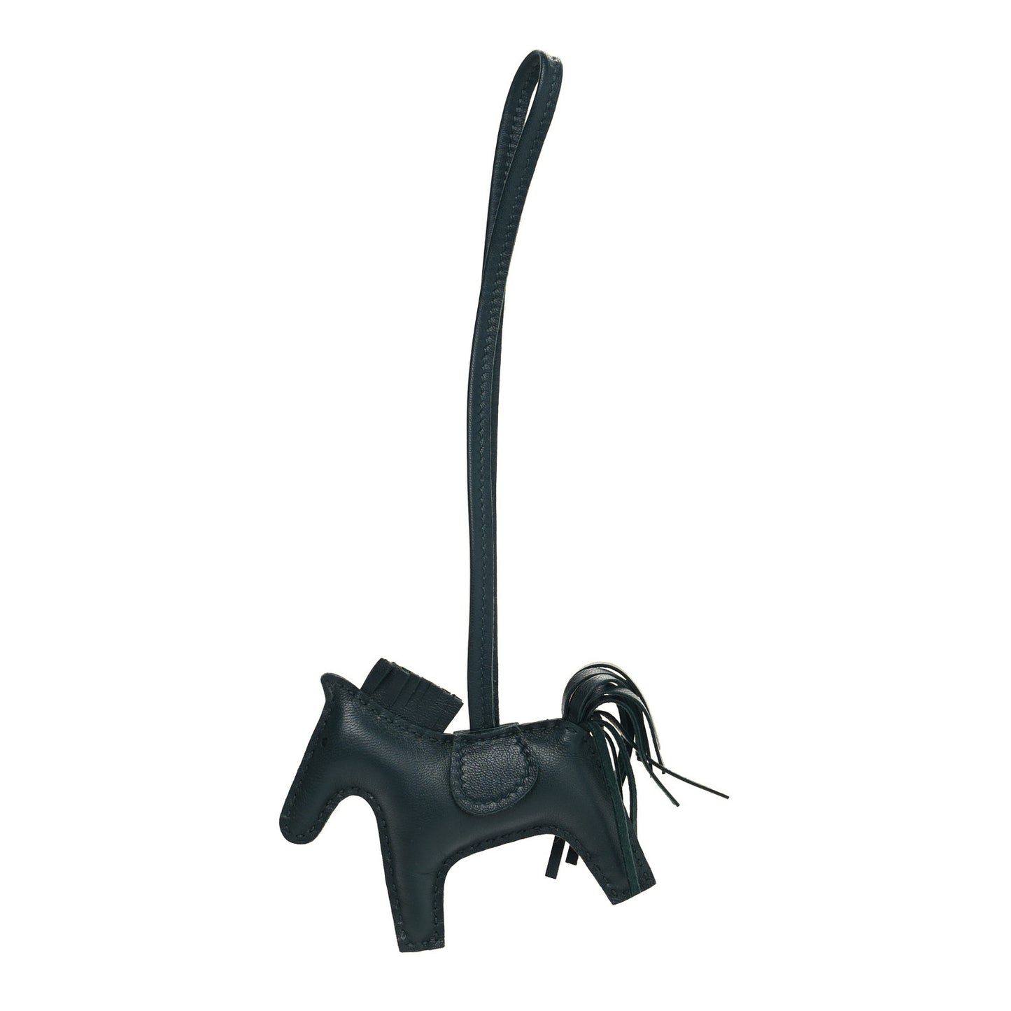 Milo Lambskin Grigri Rodeo Horse Bag Charm PM Vert Cypress