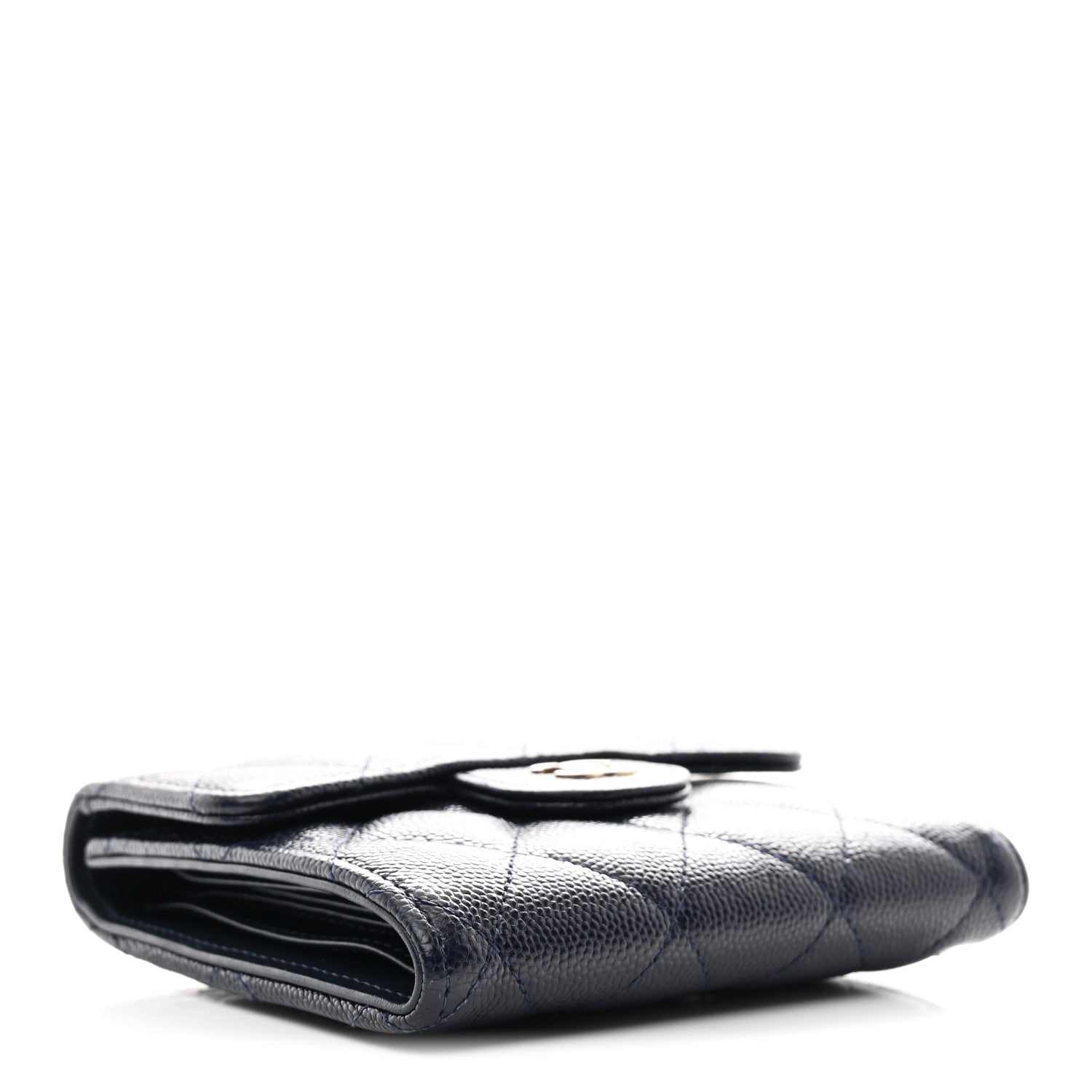 Chanel Caviar Quilted Compact Flap Wallet Navy 4 of 8
