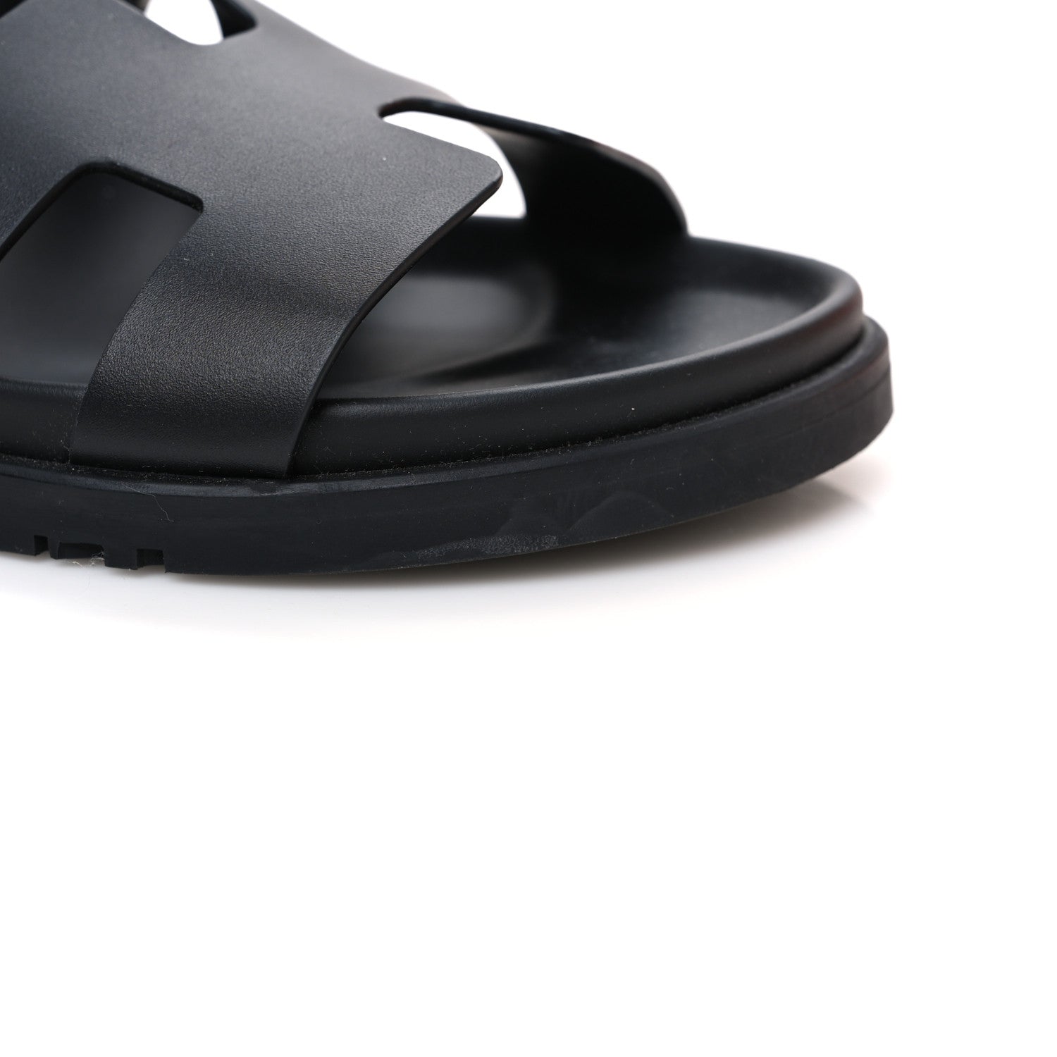 Hermes Calfskin Womens Chypre Sandals 38.5 Black 11 of 12