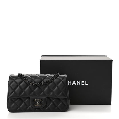 Chanel Lambskin Quilted Mini Rectangular Flap So Black 11 of 11