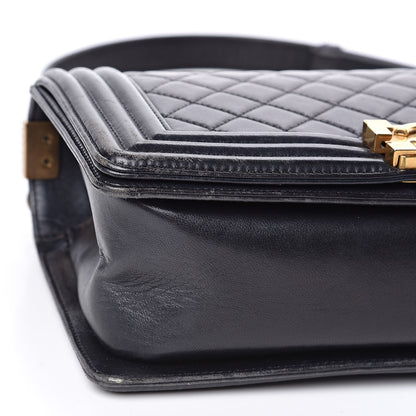 Chanel Lambskin Quilted Medium Boy Flap Black 8 of 11