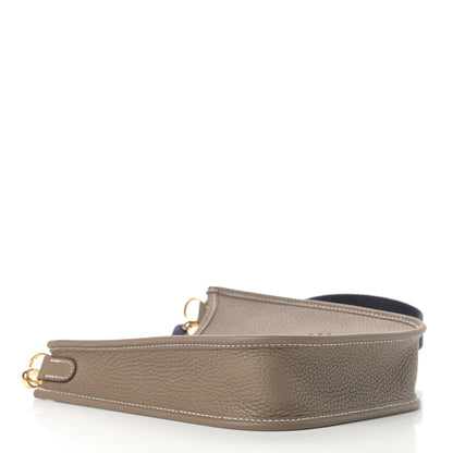 Hermes Taurillon Clemence Amazone Evelyne TPM Etoupe Bleu Indigo 4 of 12
