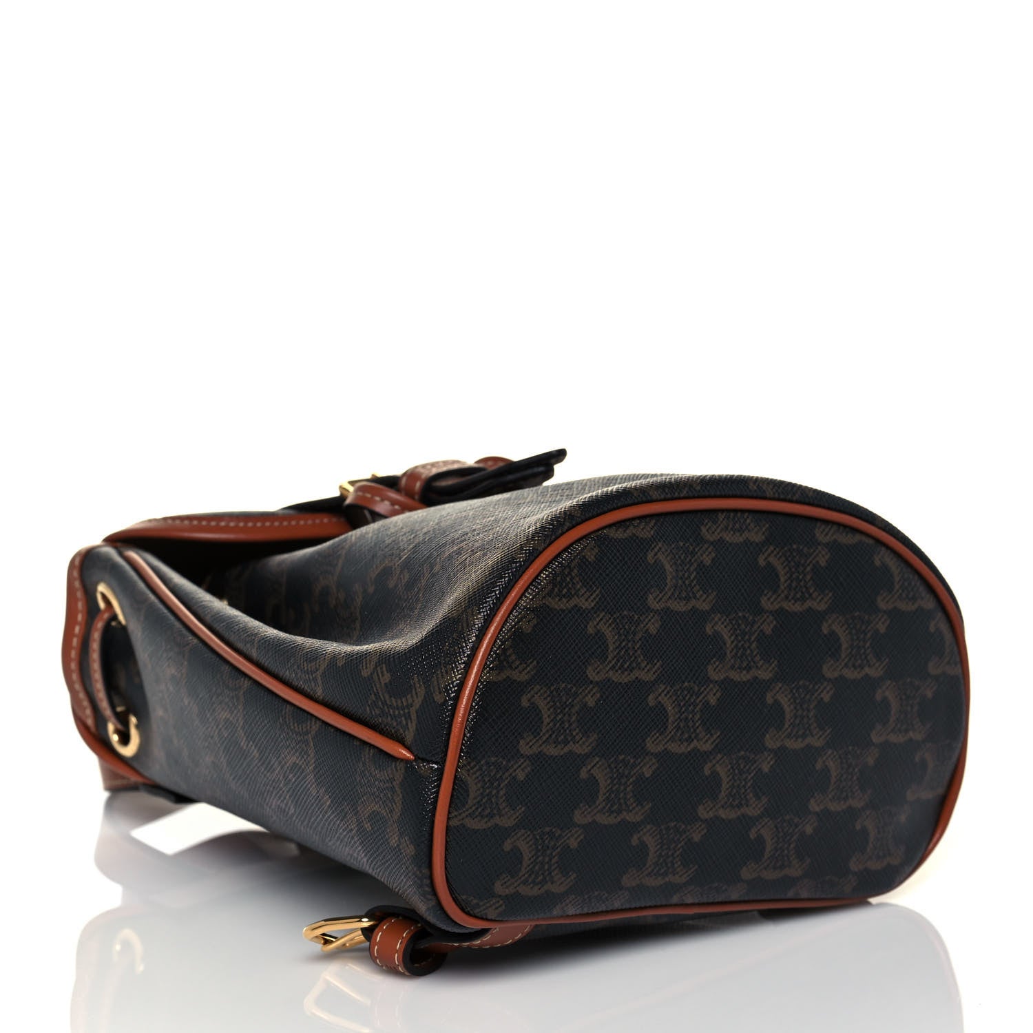 Celine Triomphe Canvas Calfskin Mini Folco Backpack Tan 4 of 12