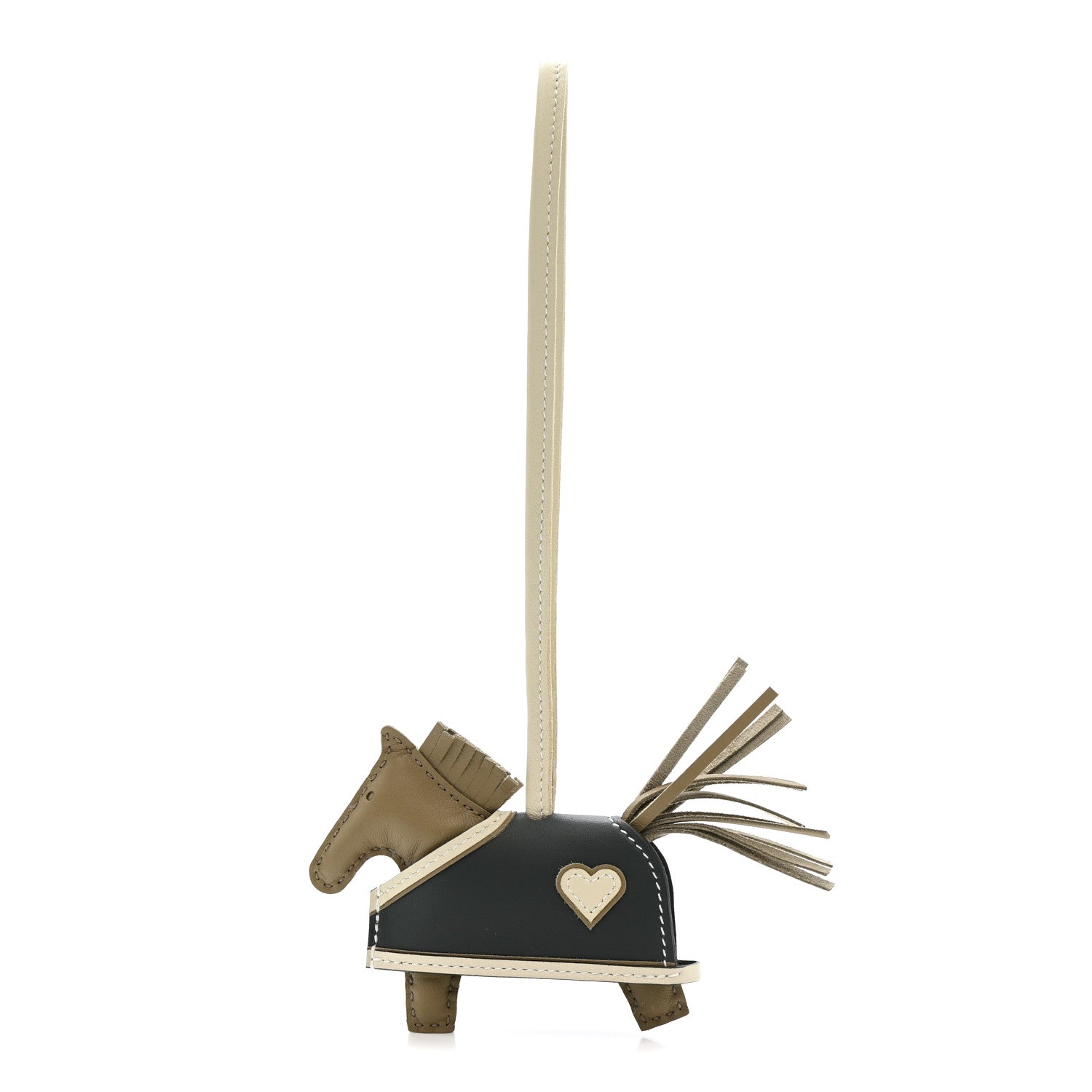 Hermes Milo Lambskin Grigri Rodeo Robeo Coeur Bag Charm PM Beige Marfa Craie Vert Mangrove 1 of 5