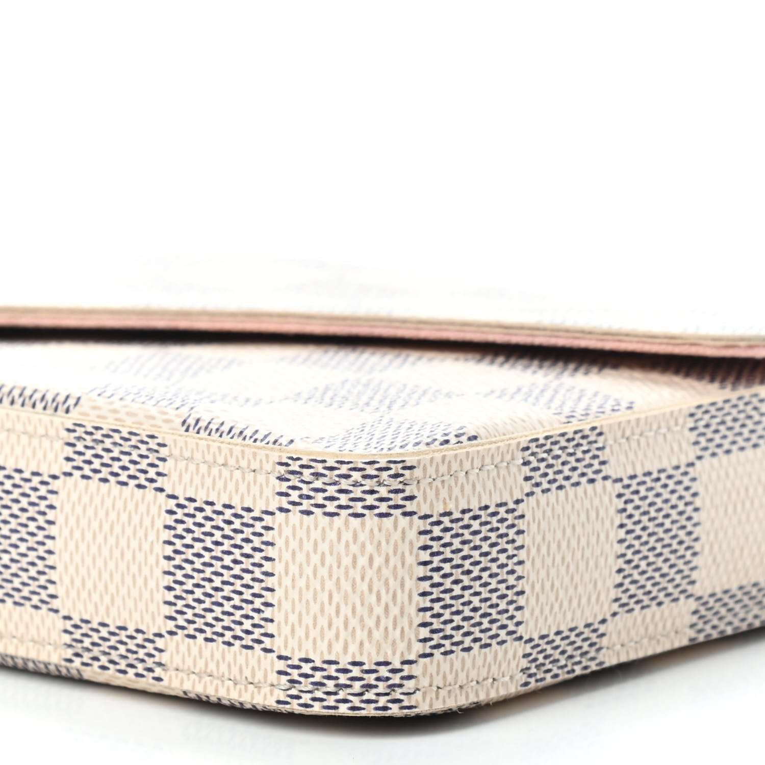 Louis Vuitton Damier Azur Pochette Felicie Chain Wallet Rose Ballerine 12 of 14