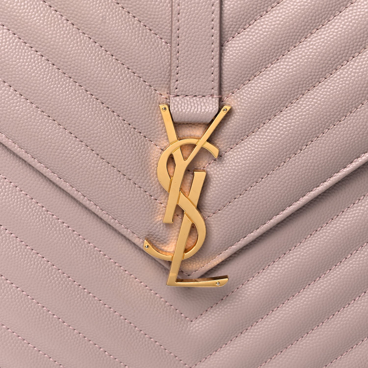 Saint Laurent Grain De Poudre Matelasse Chevron Large Monogram Satchel Rose Antic 8 of 8