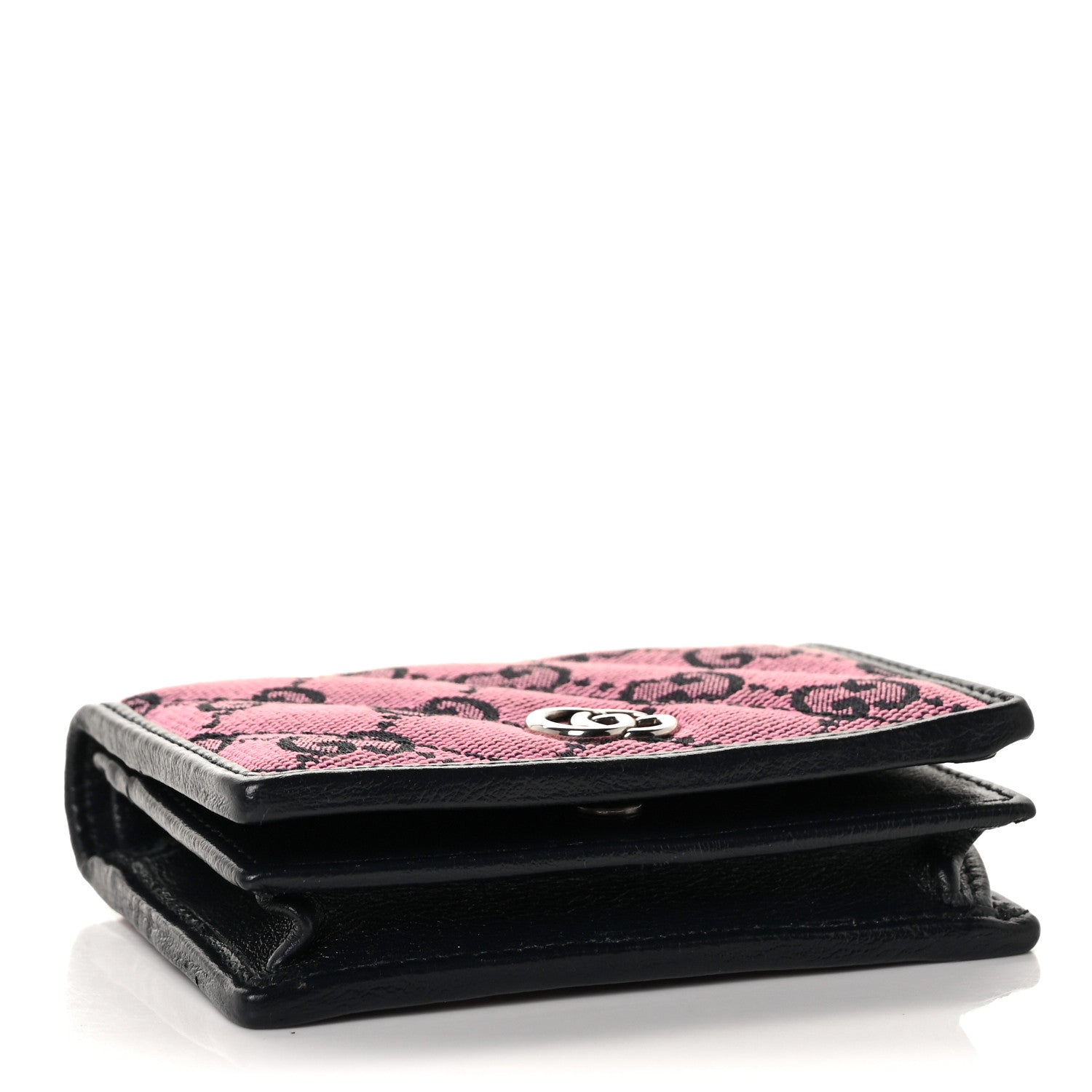 Gucci Monogram Multicolor Matelasse Diagonal GG Marmont Card Case Wallet Pink Blue 4 of 8