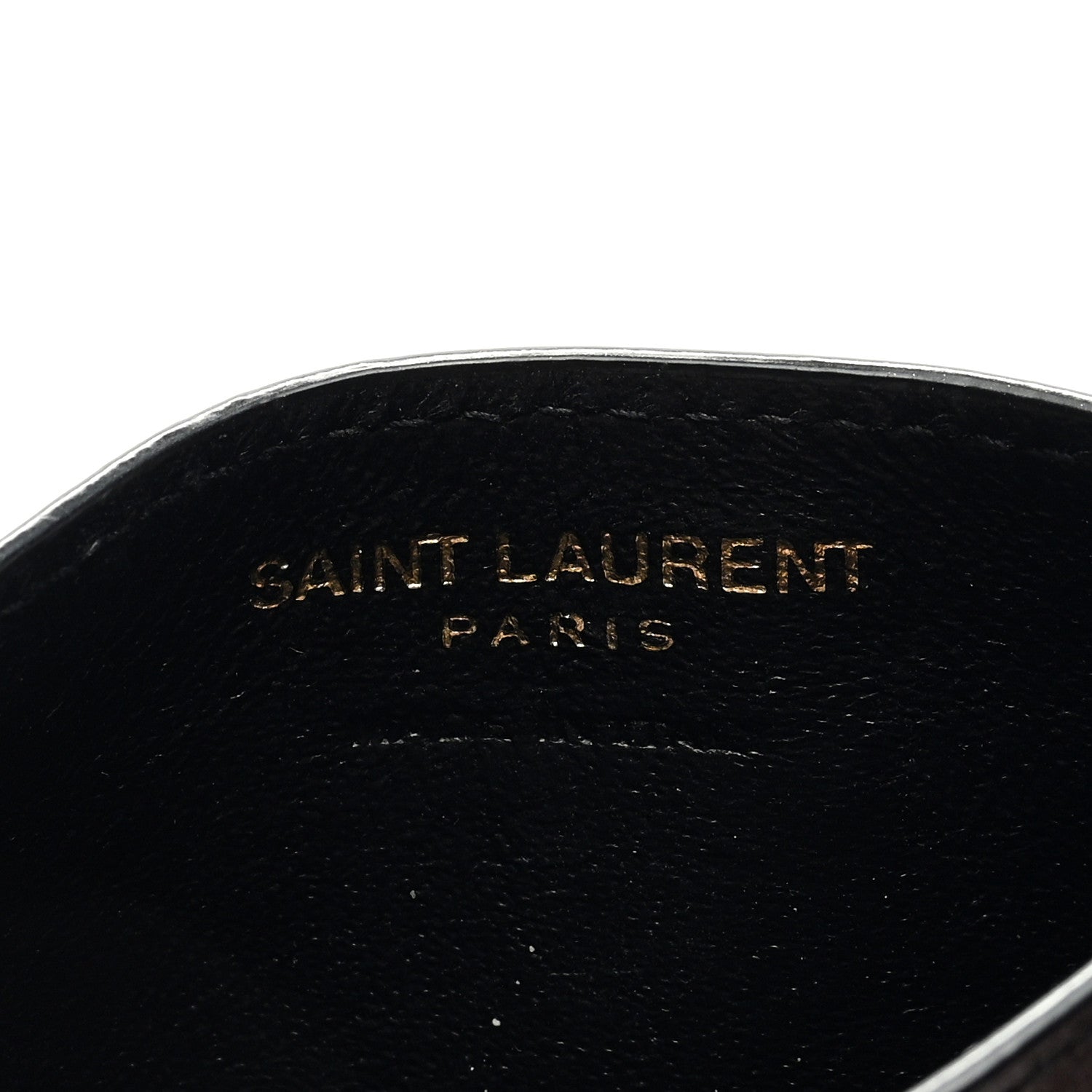 Saint Laurent Grain De Poudre Matelasse Chevron Monogram Credit Card Case Black 6 of 6