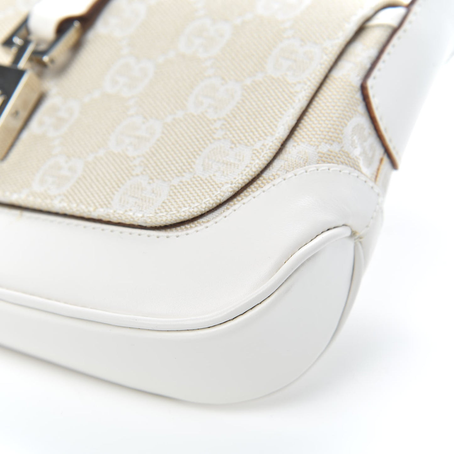 Monogram Small Jackie O Flap Hobo White