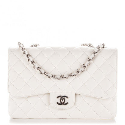 Chanel Caviar Quilted Jumbo Single Flap White 1 of 8