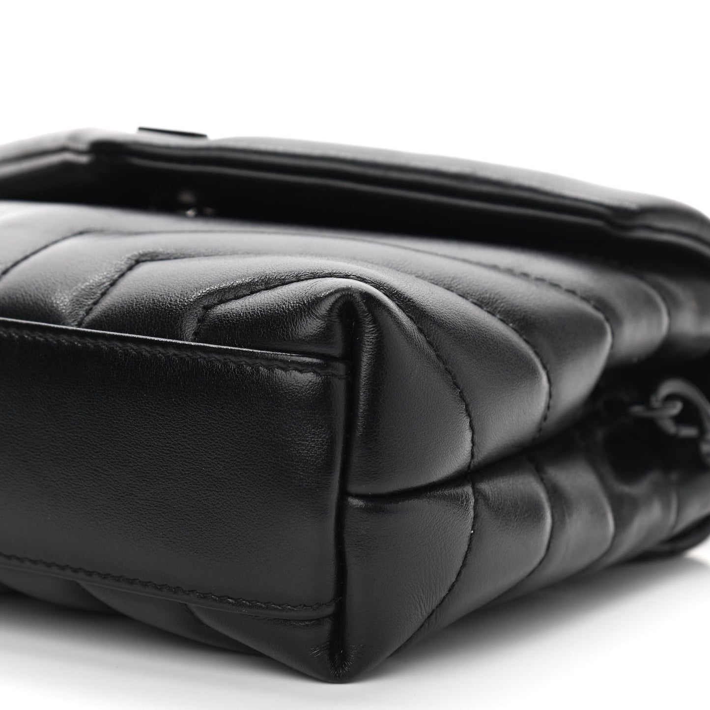 Calfskin Y Quilted Monogram Toy Loulou Crossbody Bag Black