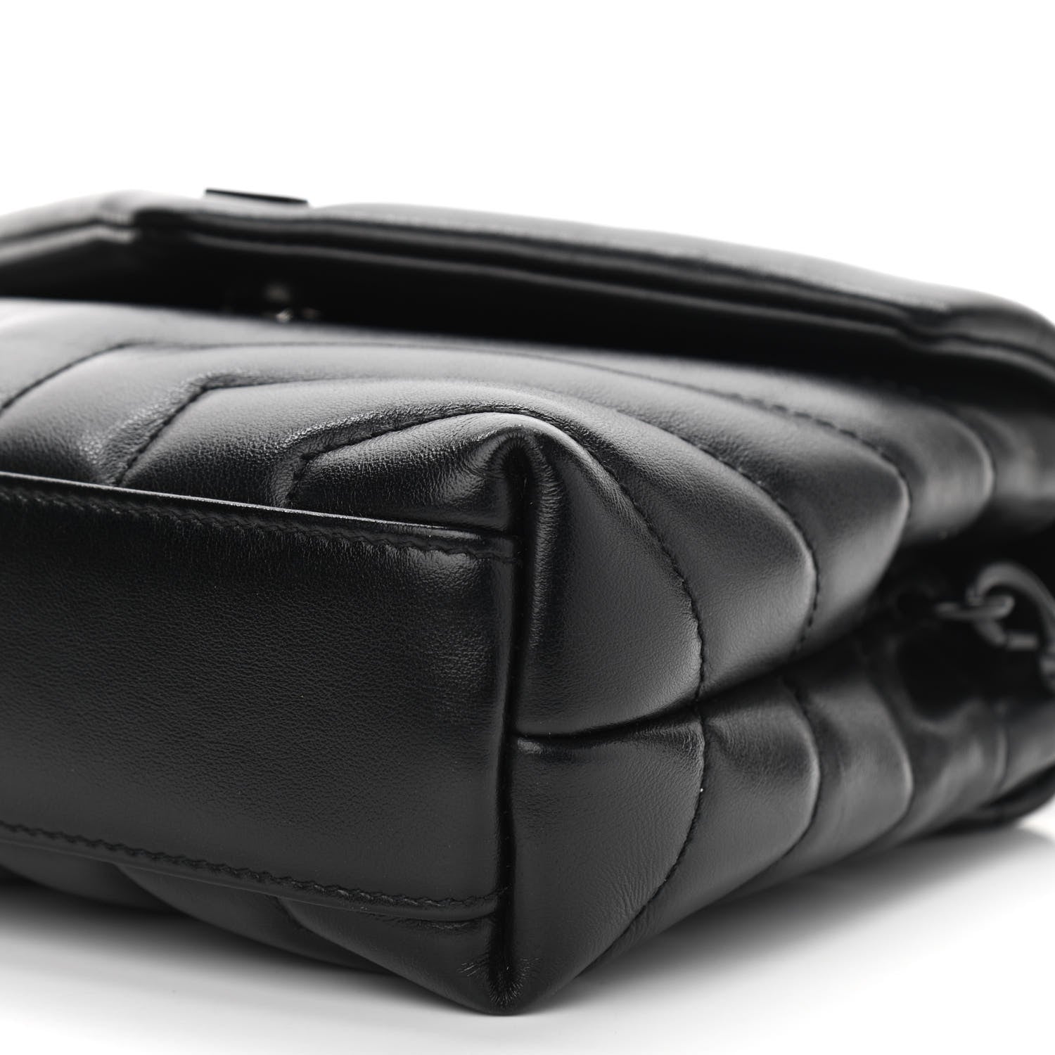 Saint Laurent Calfskin Y Quilted Monogram Toy Loulou Crossbody Bag Black 9 of 10
