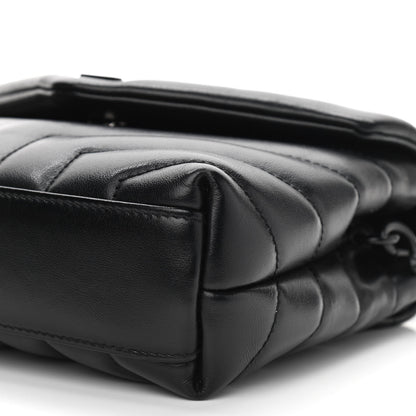 Saint Laurent Calfskin Y Quilted Monogram Toy Loulou Crossbody Bag Black 9 of 10
