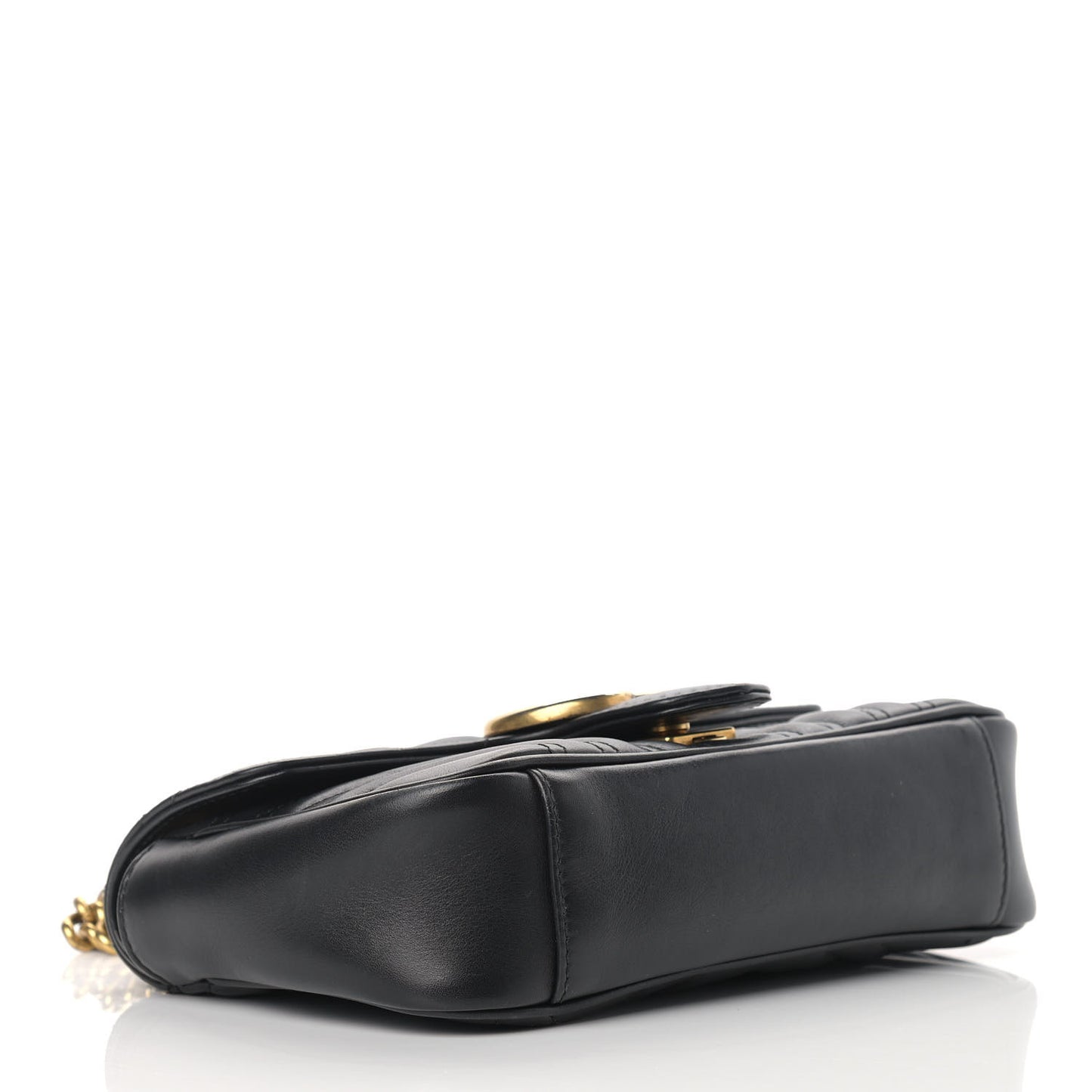 Calfskin Matelasse Mini GG Marmont Shoulder Bag Black