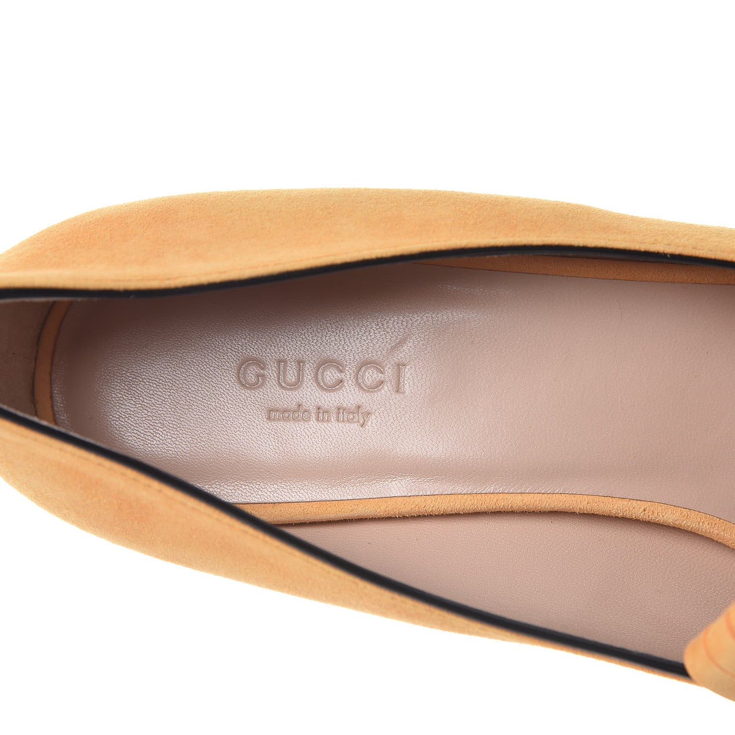 Kid Scamosciato GG Marmont Fringe 50mm Loafer Pumps 37.5 Crystal Copper