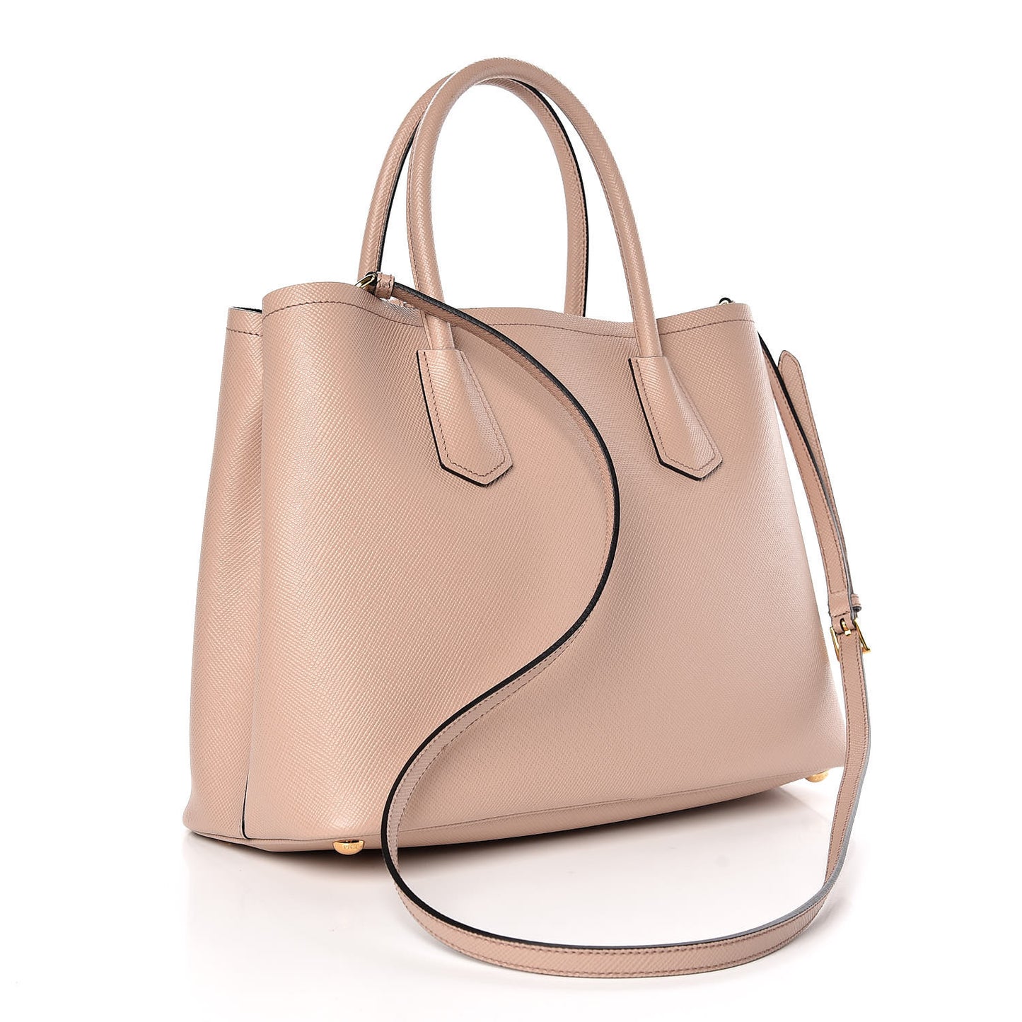 Saffiano Cuir Medium Double Bag Cammeo