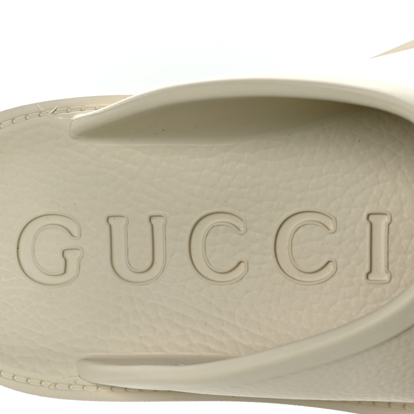 Rubber GG Monogram Perforated Elea Platform 55mm Lug Sole Sandals 38 Mystic White