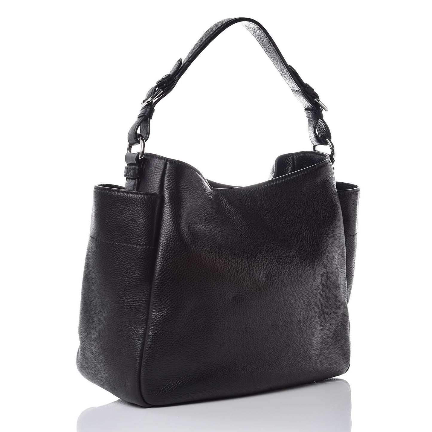 Vitello Daino Side Pocket Hobo Nero Black
