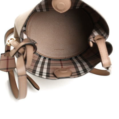 Burberry Calfskin Small Lorne Bucket Crossbody Natural 4 of 10