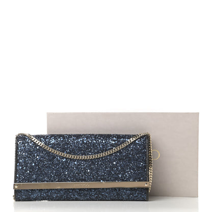 Jimmy Choo Glitter Milla Wallet on Chain Navy 11 of 11
