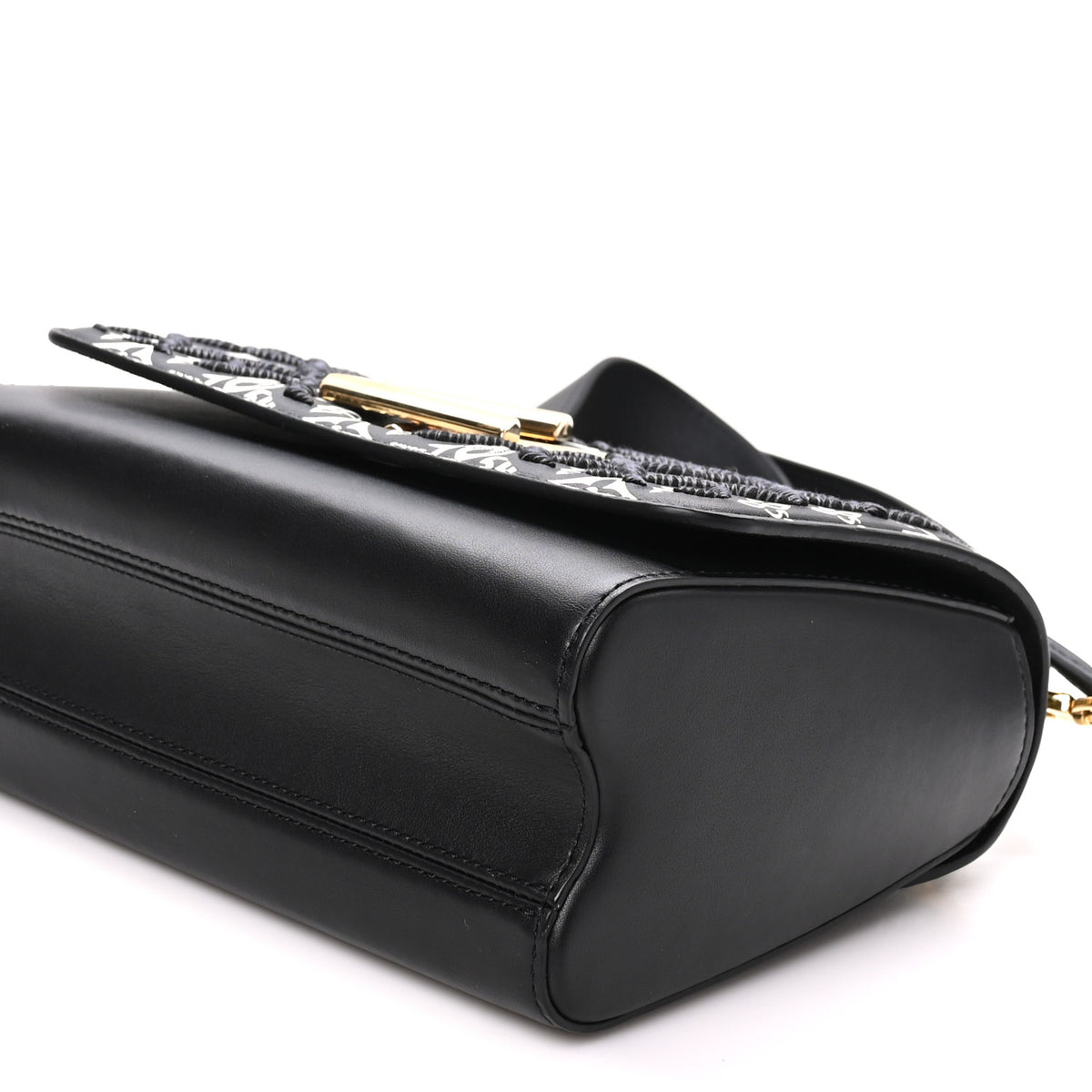 Calfskin Since 1854 Embroidered Twist MM Black