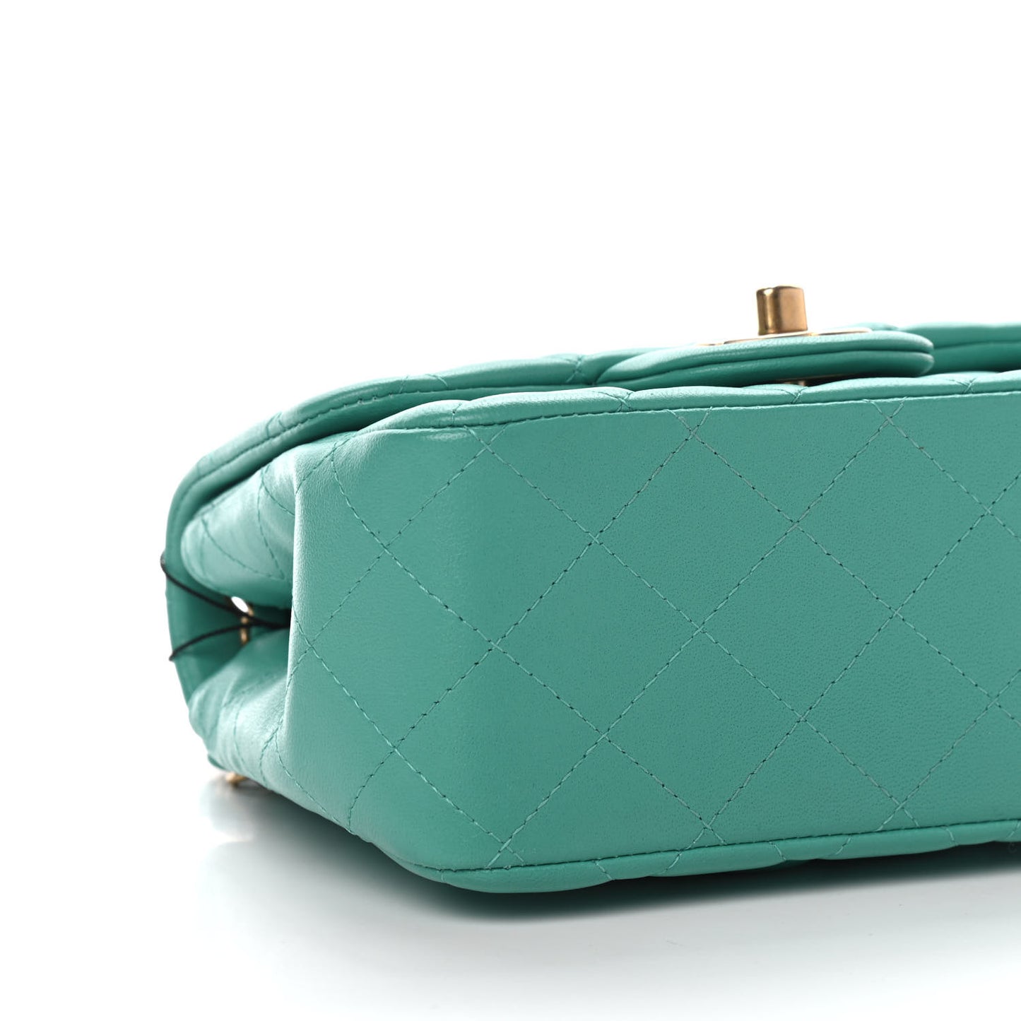 Lambskin Quilted Mini Square Flap Green