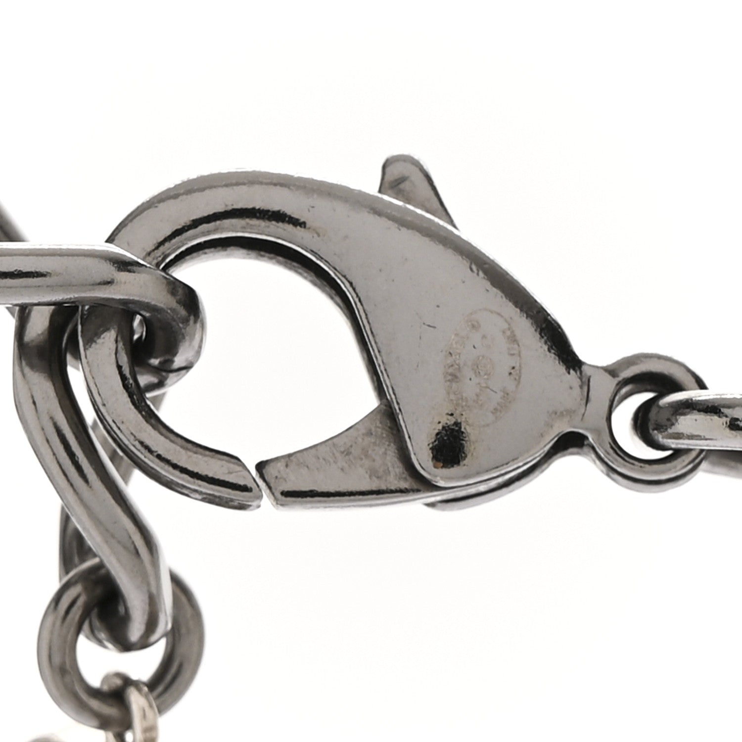 Chanel Metal Crystal CC Chain Choker Necklace Ruthenium 6 of 8