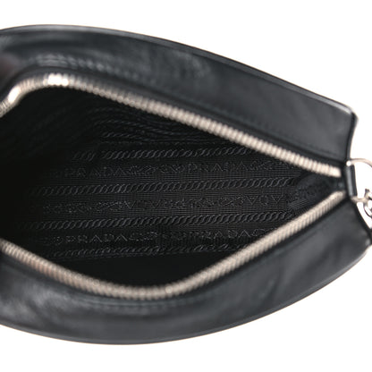 Prada Soft Calfskin Impunture Diagramme Dome Crossbody Bag Black 5 of 9
