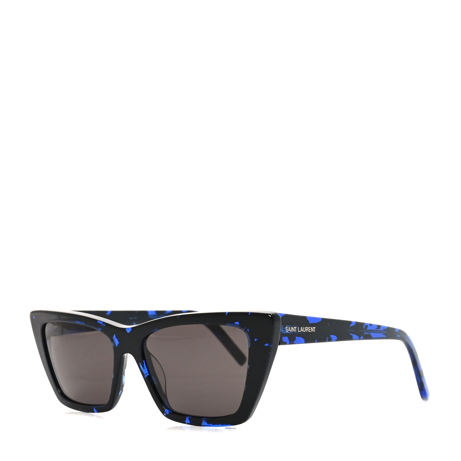 Saint Laurent Acetate Mica Cat Eye Sunglasses SL 276 Black Blue 1 of 8