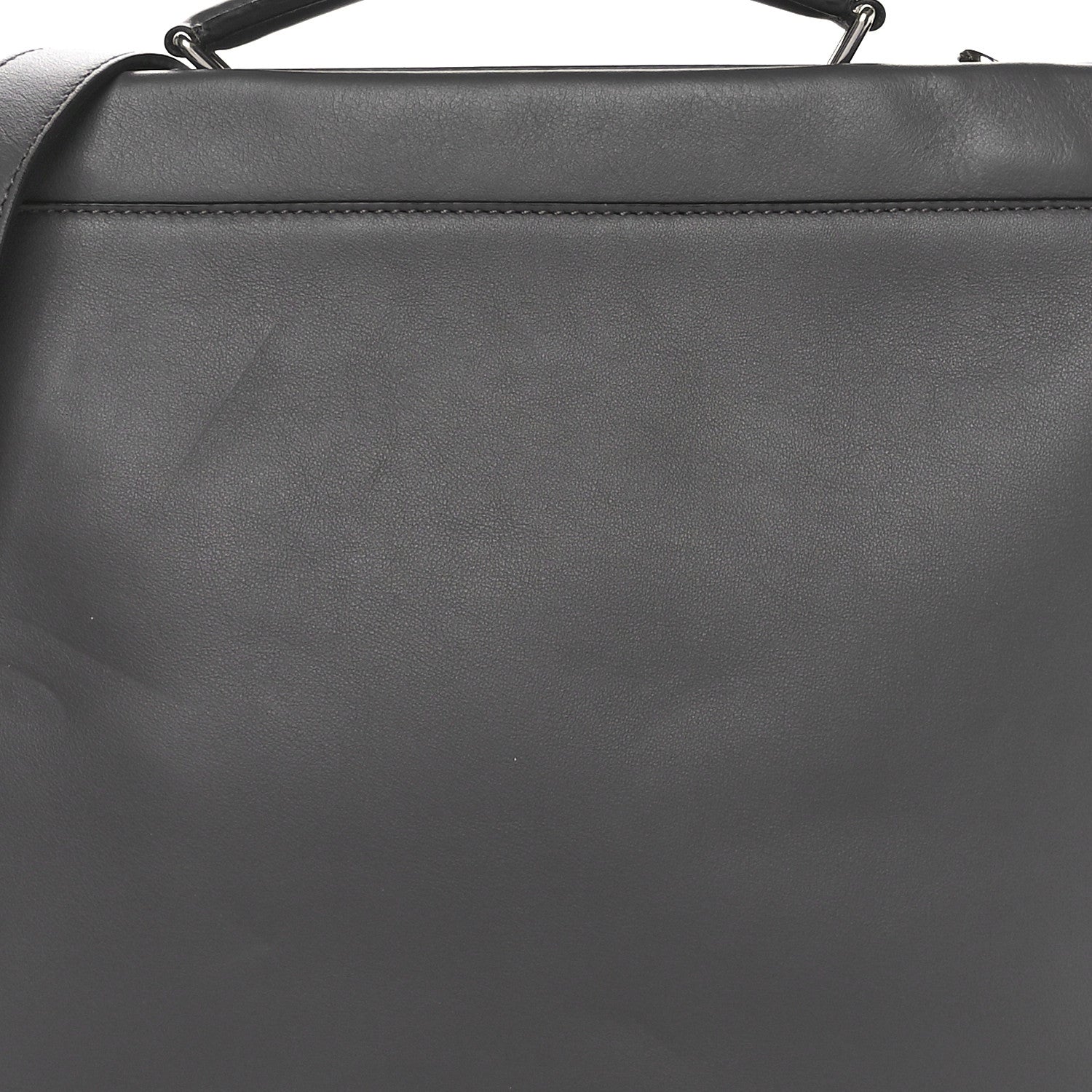 Fendi Vitello Grace FF 1974 Embossed Large Peekaboo Iconic Fit Satchel Anthracite 5 of 10