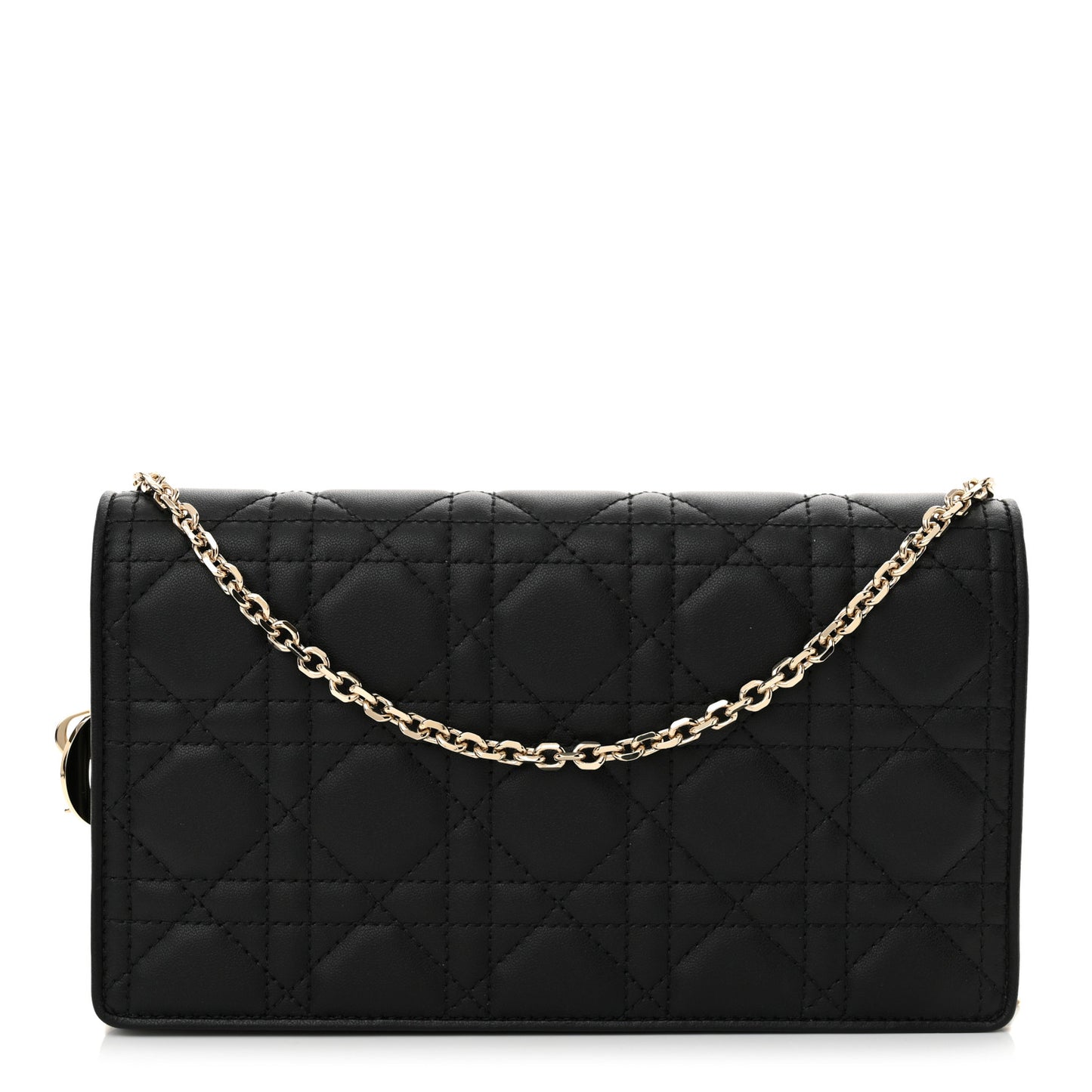 Lambskin Cannage Lady Dior Pouch Black