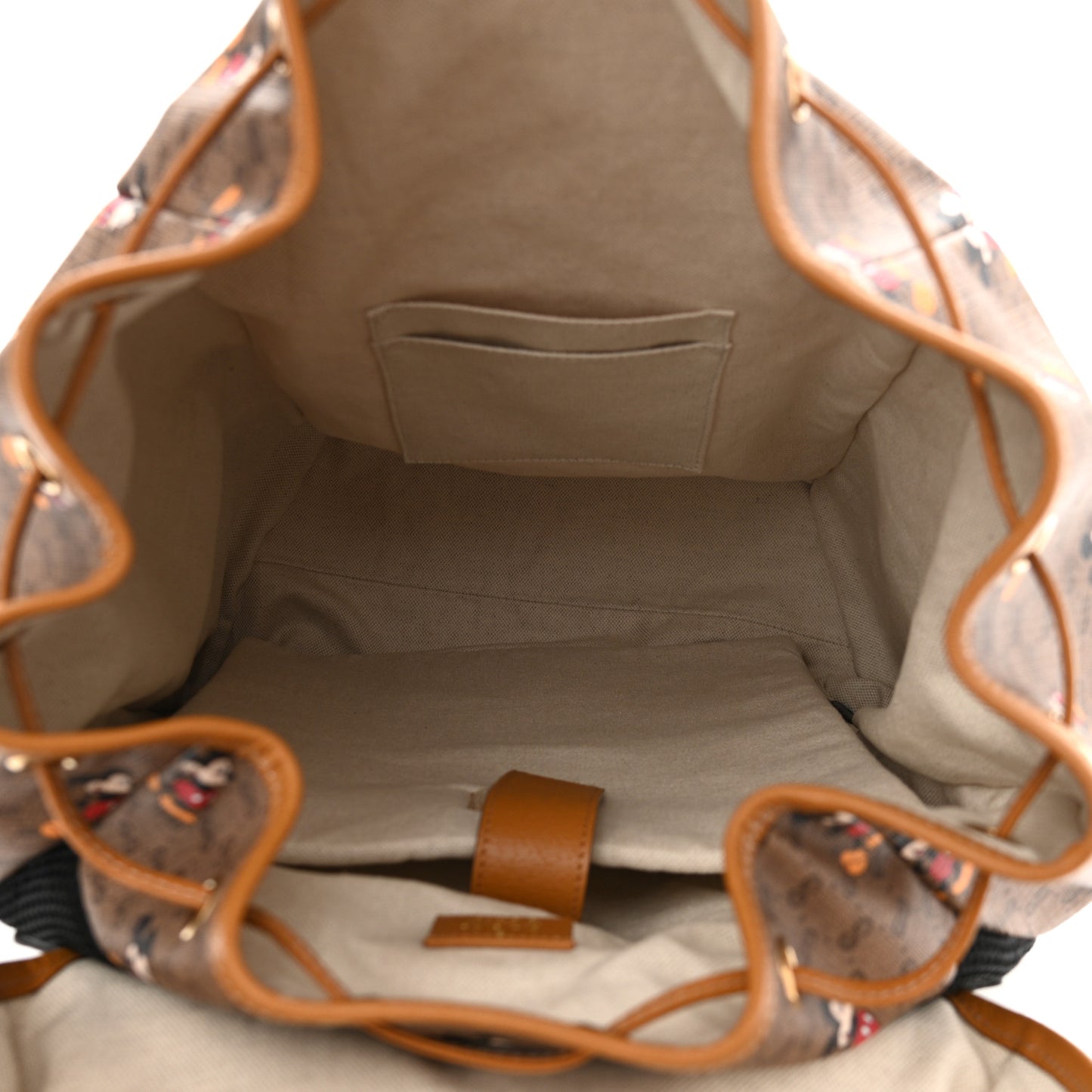 X DISNEY Mini Vintage GG Supreme Monogram Mickey Mouse Medium Backpack Beige Vintage Sun Oil