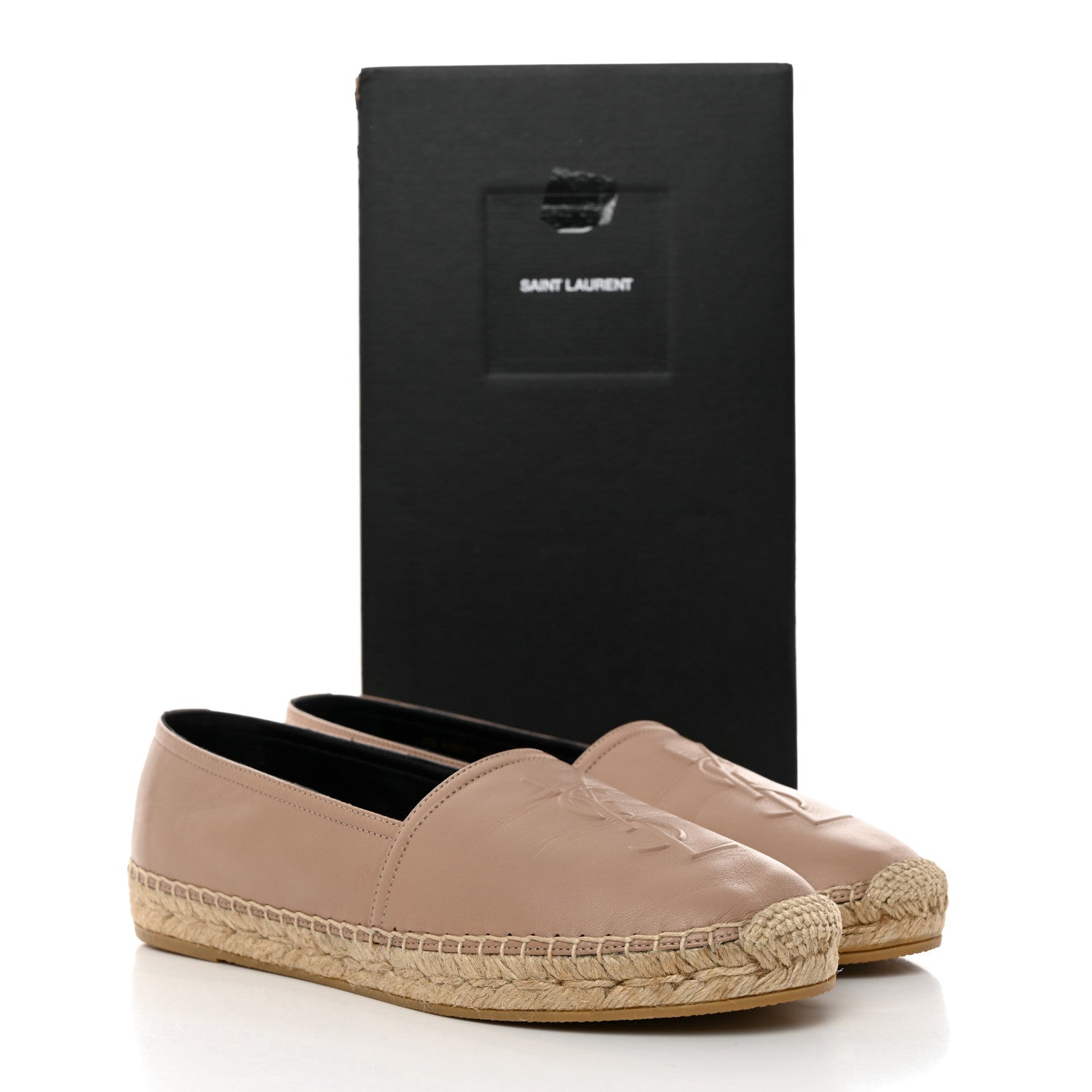 Saint Laurent Lambskin Monogram Espadrilles 39.5 Nude 9 of 9